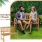 Costway Patio Acacia Wood Bench 2-Person Slatted Seat Backrest 800 Lbs Outdoor Natural